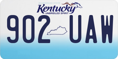 KY license plate 902UAW