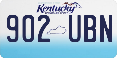 KY license plate 902UBN