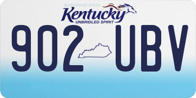 KY license plate 902UBV