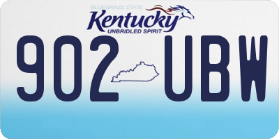 KY license plate 902UBW