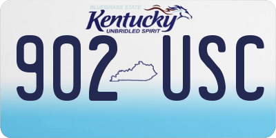 KY license plate 902USC
