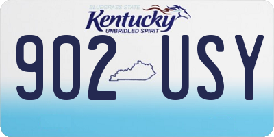 KY license plate 902USY