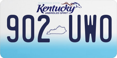 KY license plate 902UWO
