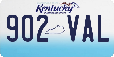 KY license plate 902VAL