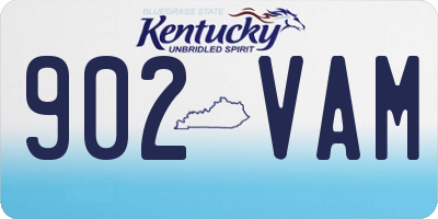 KY license plate 902VAM