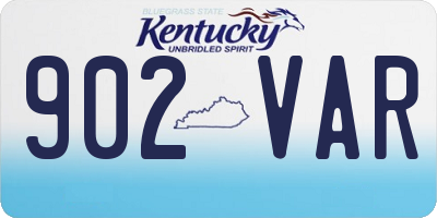 KY license plate 902VAR