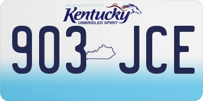 KY license plate 903JCE