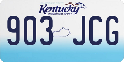 KY license plate 903JCG
