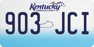 KY license plate 903JCI