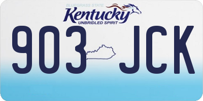 KY license plate 903JCK