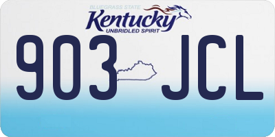 KY license plate 903JCL