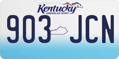 KY license plate 903JCN