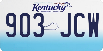 KY license plate 903JCW