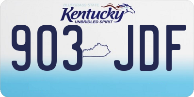 KY license plate 903JDF