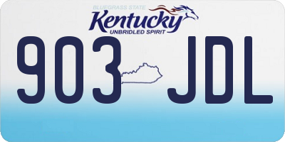 KY license plate 903JDL