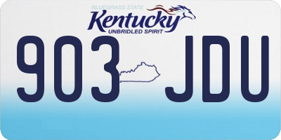 KY license plate 903JDU