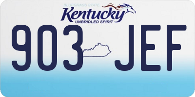 KY license plate 903JEF