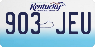 KY license plate 903JEU
