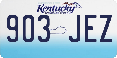 KY license plate 903JEZ