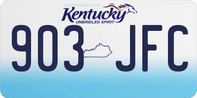KY license plate 903JFC