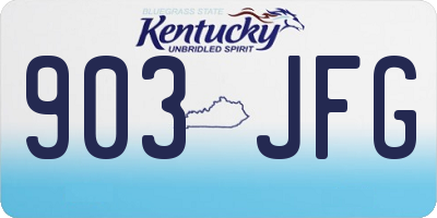 KY license plate 903JFG