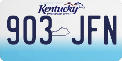 KY license plate 903JFN