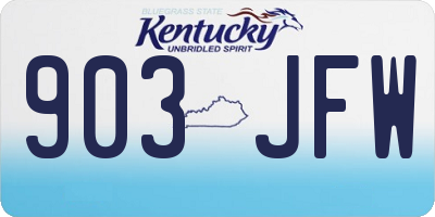 KY license plate 903JFW