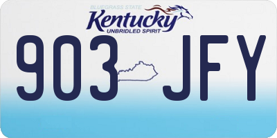 KY license plate 903JFY