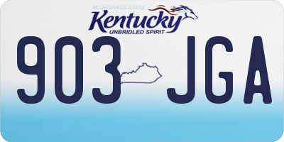 KY license plate 903JGA
