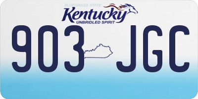 KY license plate 903JGC