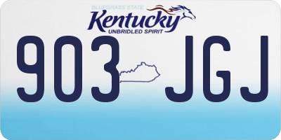 KY license plate 903JGJ