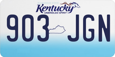 KY license plate 903JGN