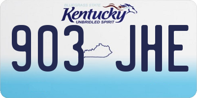 KY license plate 903JHE
