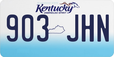 KY license plate 903JHN