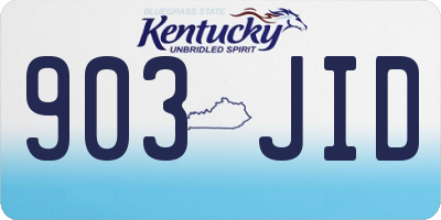 KY license plate 903JID