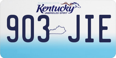 KY license plate 903JIE