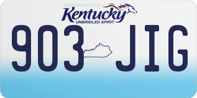 KY license plate 903JIG
