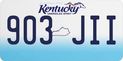 KY license plate 903JII