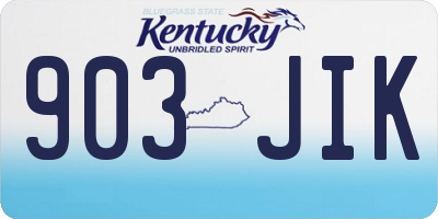 KY license plate 903JIK