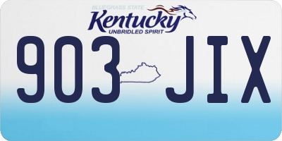 KY license plate 903JIX