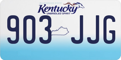 KY license plate 903JJG