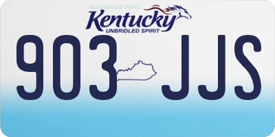 KY license plate 903JJS