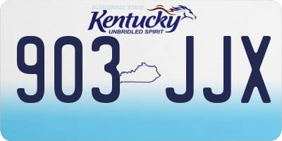 KY license plate 903JJX
