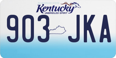 KY license plate 903JKA