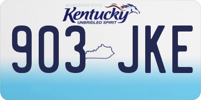 KY license plate 903JKE