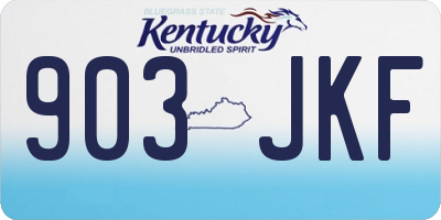 KY license plate 903JKF