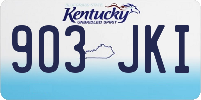 KY license plate 903JKI