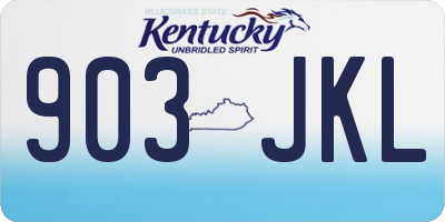 KY license plate 903JKL