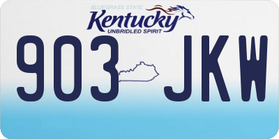 KY license plate 903JKW