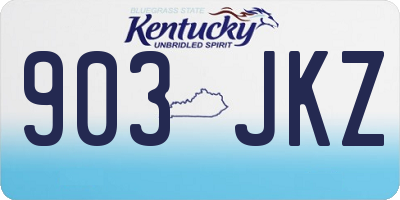 KY license plate 903JKZ
